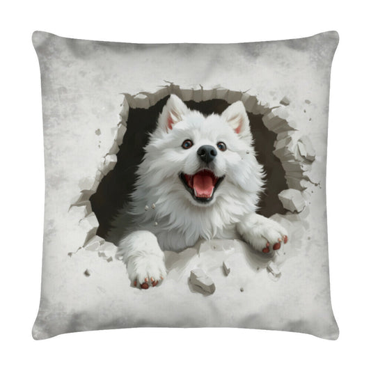 Kissen "American Eskimo - Look" Weiß – hunde-shirt.de