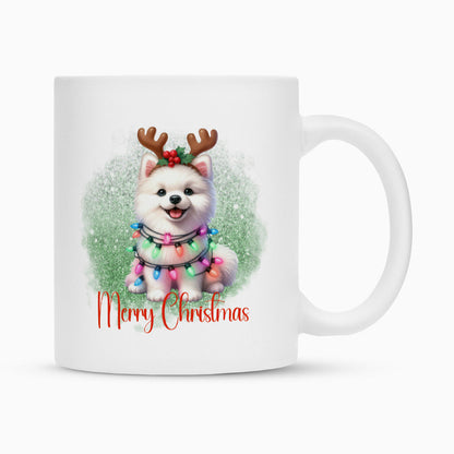 Tasse "American Eskimo - Merry Christmas" Weiß – hunde-shirt.de