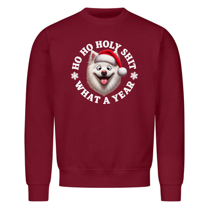 Premium Sweatshirt "American Eskimo - HO HO..." Burgunder – hunde-shirt.de