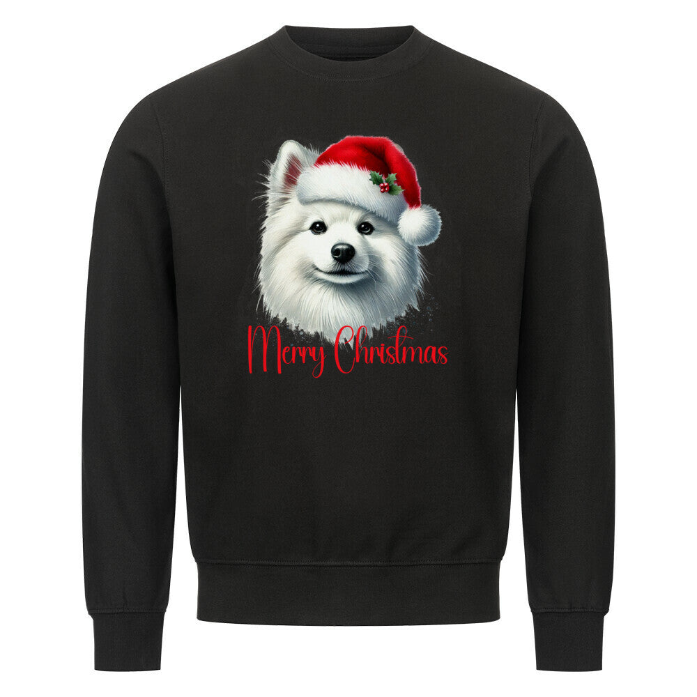 Premium Sweatshirt "American Eskimo - Merry Christmas" Schwarz – hunde-shirt.de