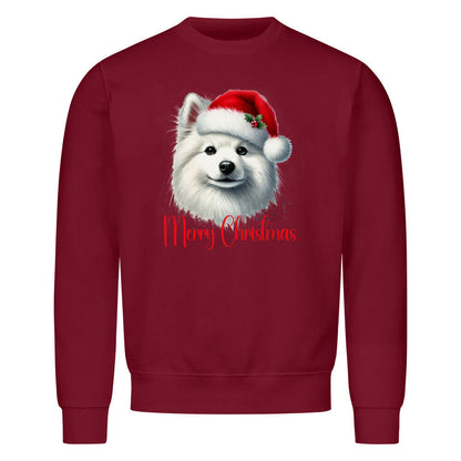 Premium Sweatshirt "American Eskimo - Merry Christmas" Burgunder – hunde-shirt.de