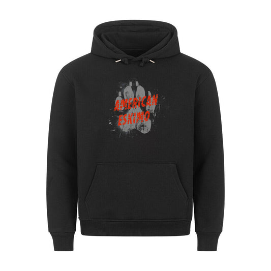 Premium Hoodie "American Eskimo - PAW" Schwarz – hunde-shirt.de