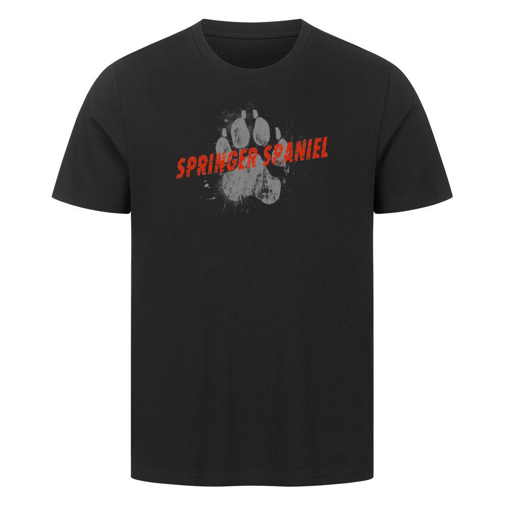 Premium T-Shirt "Springer Spaniel - PAW" Schwarz – hunde-shirt.de