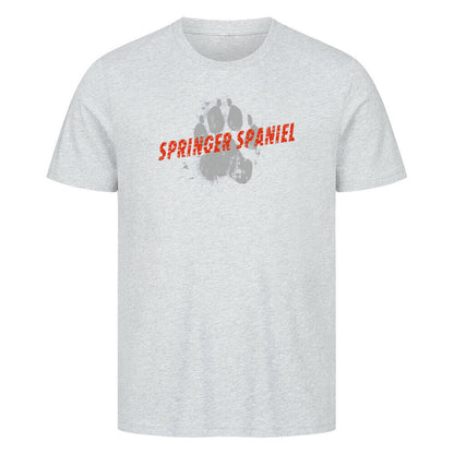 Premium T-Shirt "Springer Spaniel - PAW" Heather Grey – hunde-shirt.de