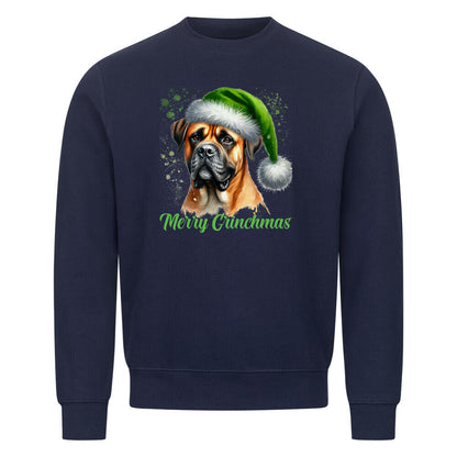 Premium Sweatshirt "Cane Corso - Merry Grinchmas 2" Navy Blue – hunde-shirt.de