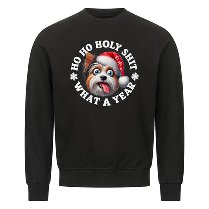 Premium Sweatshirt "Biewer Terrier - HO HO..." Schwarz – hunde-shirt.de