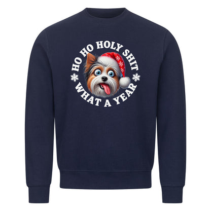 Premium Sweatshirt "Biewer Terrier - HO HO..." Navy Blue – hunde-shirt.de