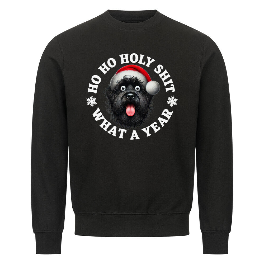 Premium Sweatshirt "Black Russian Terrier - HO HO..." Schwarz – hunde-shirt.de