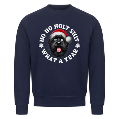 Premium Sweatshirt "Black Russian Terrier - HO HO..." Navy Blue – hunde-shirt.de