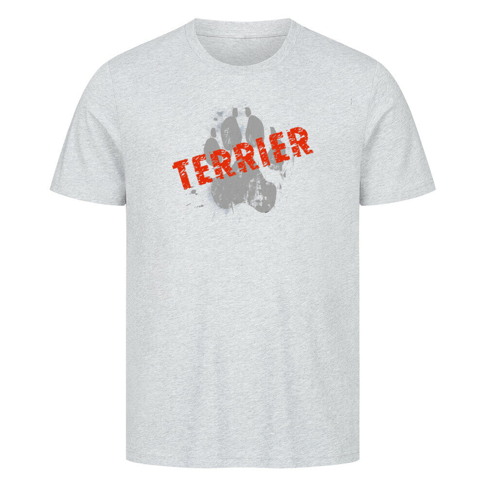 Premium T-Shirt "Black Russian Terrier - PAW" Heather Grey – hunde-shirt.de