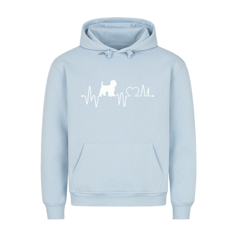 Premium Hoodie "Black Russian Terrier - Heartbeat" Babyblau – hunde-shirt.de