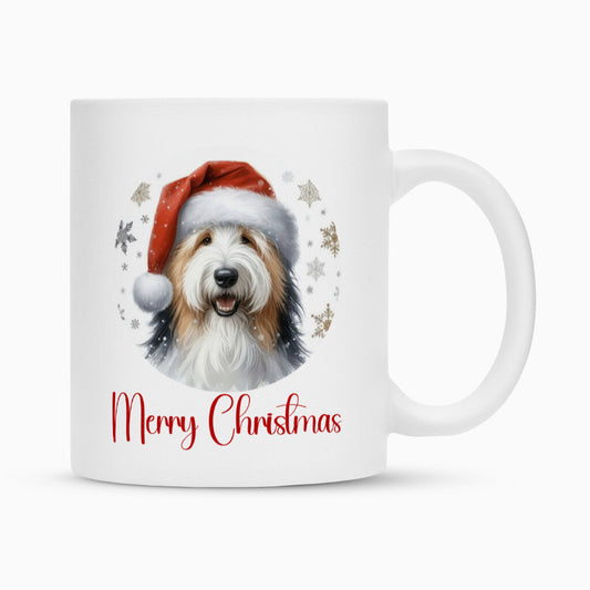 Tasse "Bobtail - Merry Christmas" Weiß – hunde-shirt.de