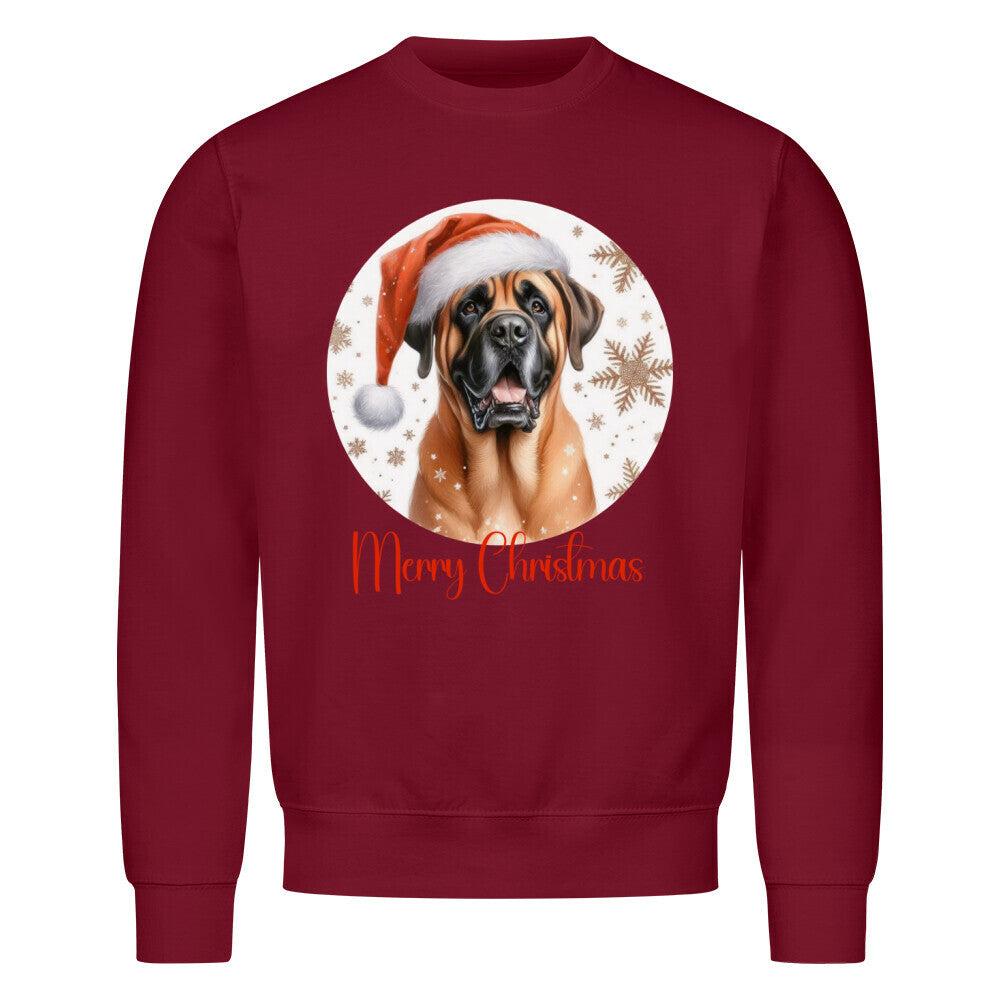 Premium Sweatshirt "Boerboel - Merry Christmas" Burgunder – hunde-shirt.de