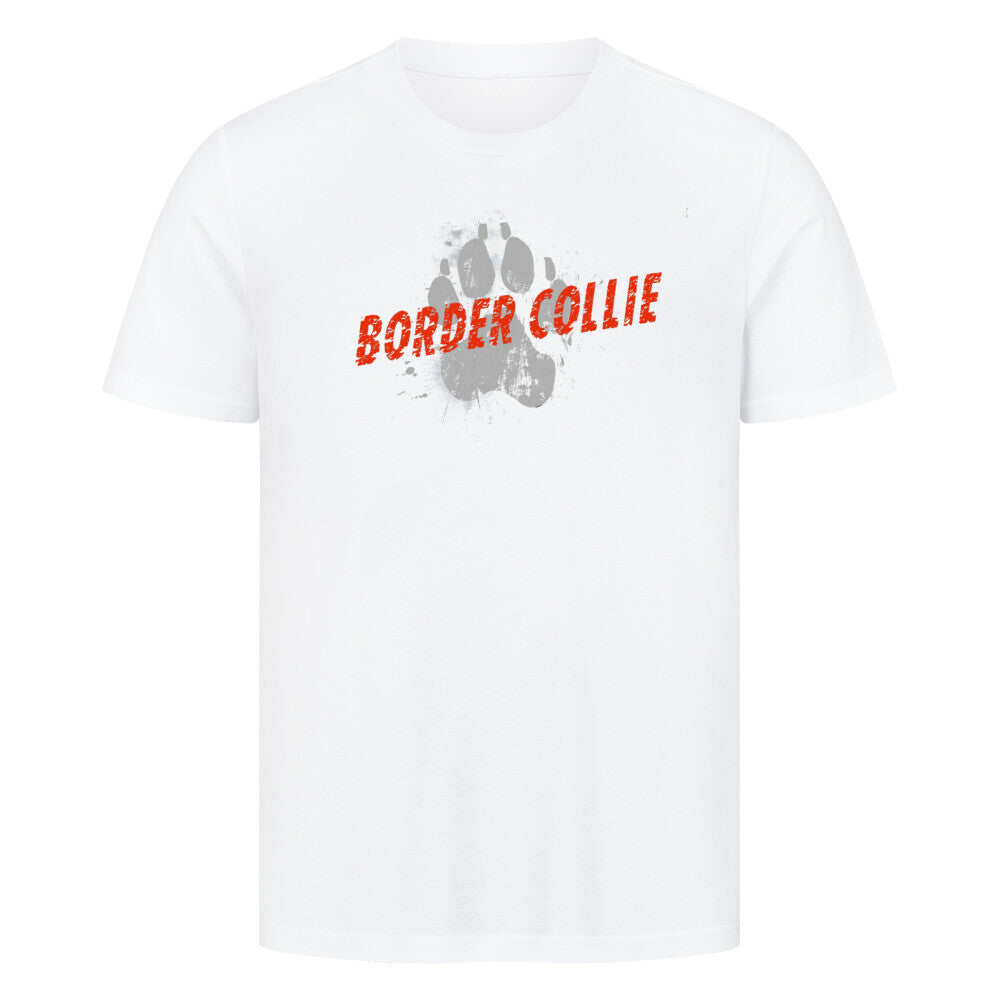 Premium T-Shirt "Border Collie - PAW" Weiß – hunde-shirt.de