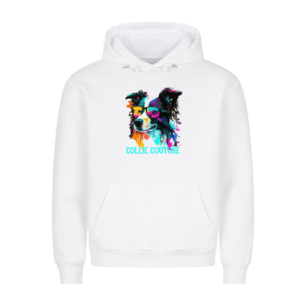Premium Hoodie "Border Collie - Couture" Weiß – hunde-shirt.de