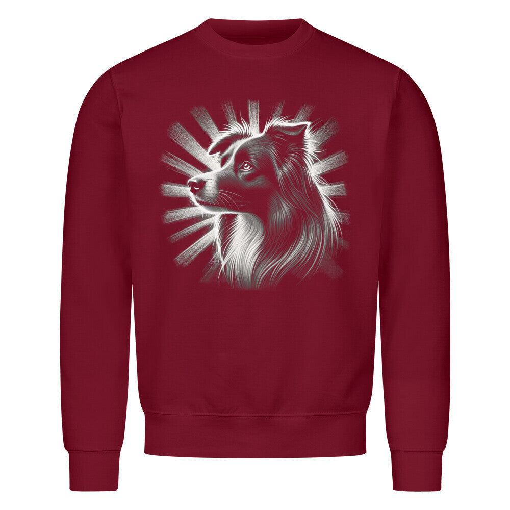 Premium Sweatshirt "Border Collie - Shine" Burgunder – hunde-shirt.de