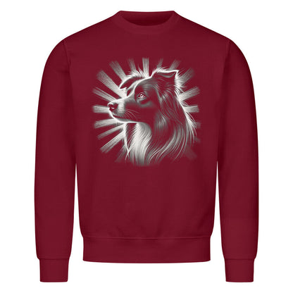 Premium Sweatshirt "Border Collie - Shine" Burgunder – hunde-shirt.de