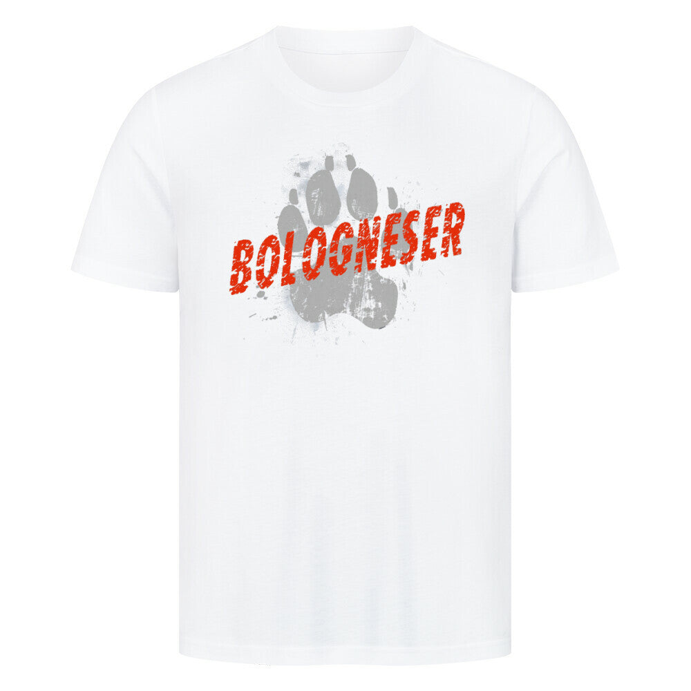 Premium T-Shirt "Bologneser - PAW" Weiß – hunde-shirt.de