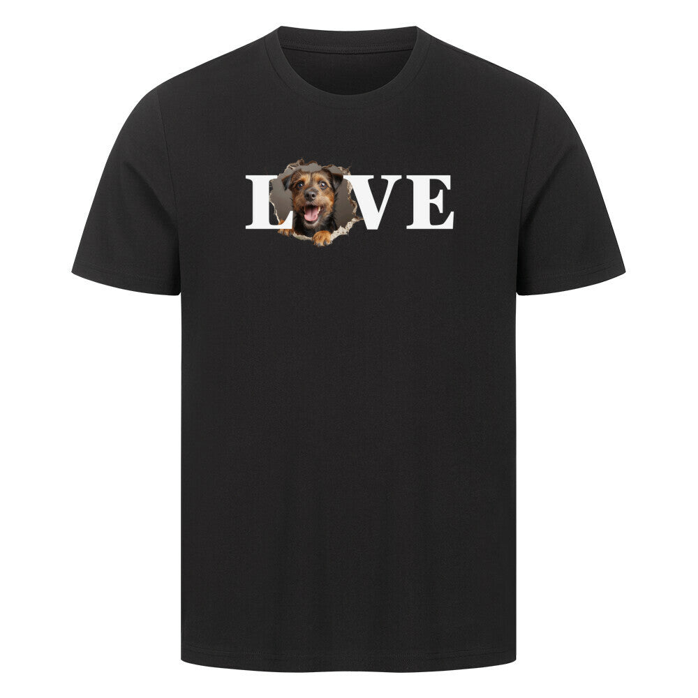 Premium T-Shirt "Border Terrier - LOVE" Schwarz – hunde-shirt.de