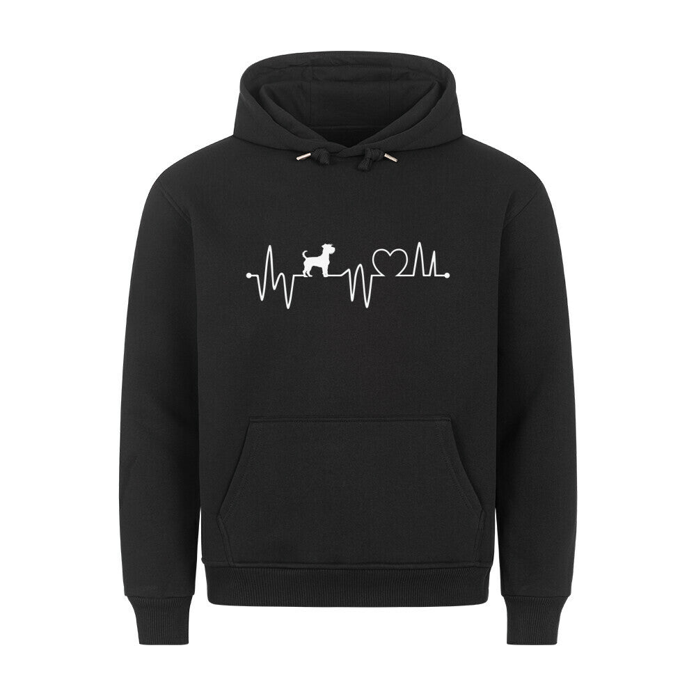 Premium Hoodie "Border Terrier - Heartbeat" Schwarz – hunde-shirt.de