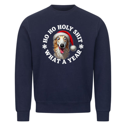 Premium Sweatshirt "Barsoi - HO HO..." Navy Blue – hunde-shirt.de