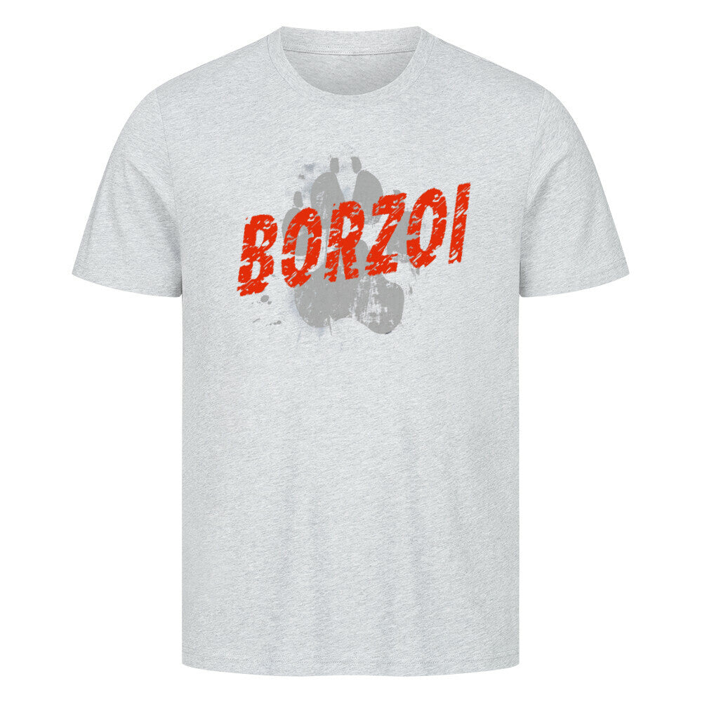 Premium T-Shirt "Barsoi - PAW" Heather Grey – hunde-shirt.de