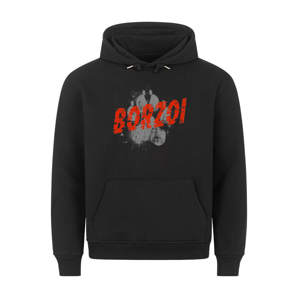 Premium Hoodie "Barsoi - PAW" Schwarz – hunde-shirt.de