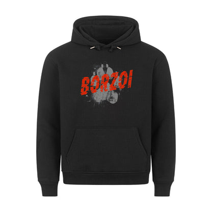 Premium Hoodie "Barsoi - PAW" Schwarz – hunde-shirt.de