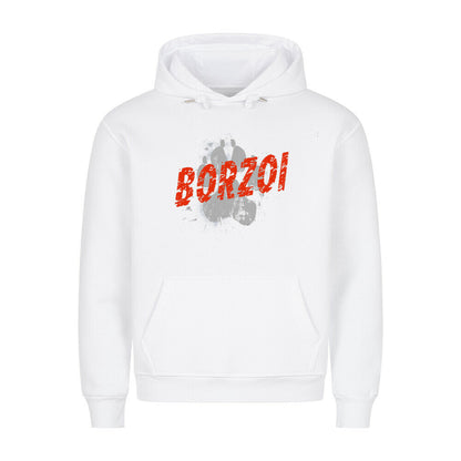 Premium Hoodie "Barsoi - PAW" Weiß – hunde-shirt.de