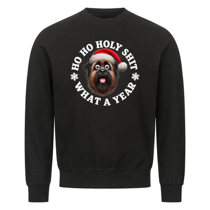 Premium Sweatshirt "Bouvier - HO HO..." Schwarz – hunde-shirt.de