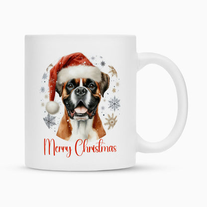 Tasse "Boxer - Merry Christmas" Weiß – hunde-shirt.de