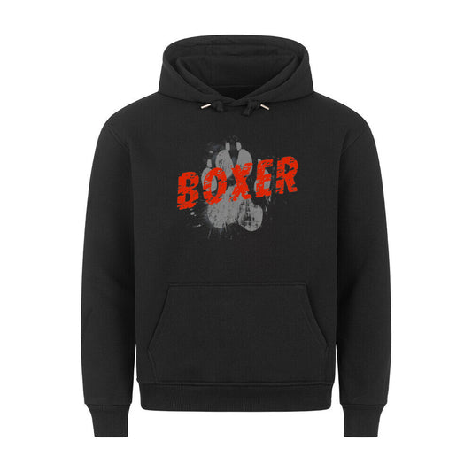 Premium Hoodie "Boxer - PAW" Schwarz – hunde-shirt.de