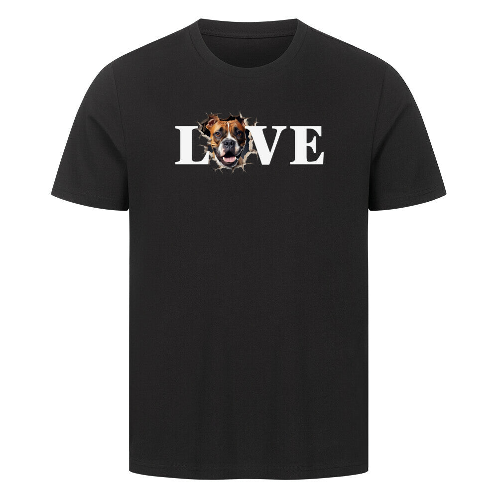 Premium T-Shirt "Boxer - LOVE" Schwarz – hunde-shirt.de