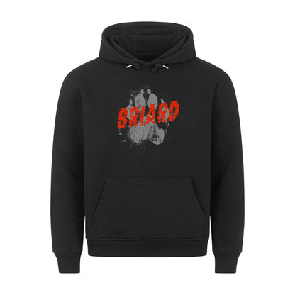 Premium Hoodie "Briard - PAW" Schwarz – hunde-shirt.de