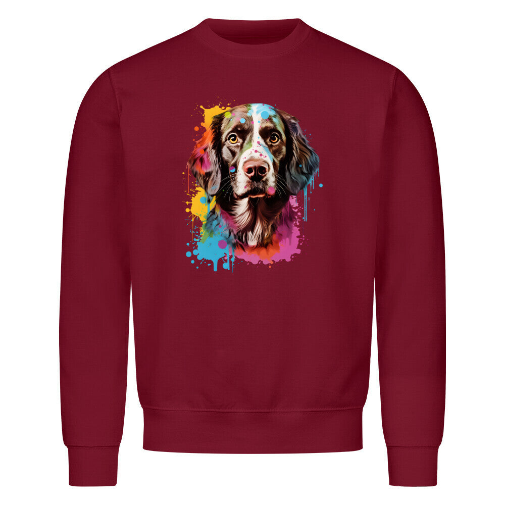 Premium Sweatshirt "Brittany Spaniel - Paint" Burgunder – hunde-shirt.de