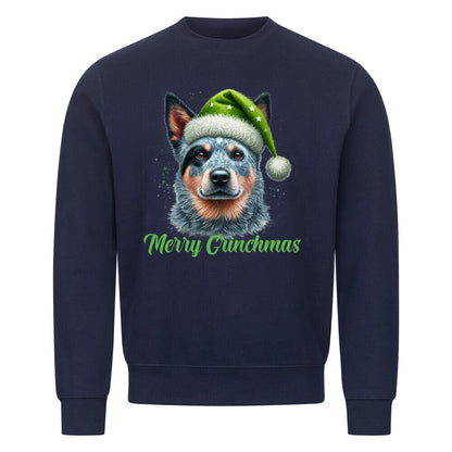 Premium Sweatshirt "Australian Cattle Dog - Merry Grinchmas" Navy Blue – hunde-shirt.de