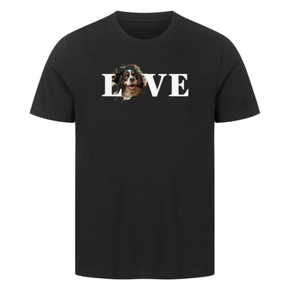 Premium T-Shirt "Cavalier King Charles ( dunkel ) - LOVE" Schwarz – hunde-shirt.de
