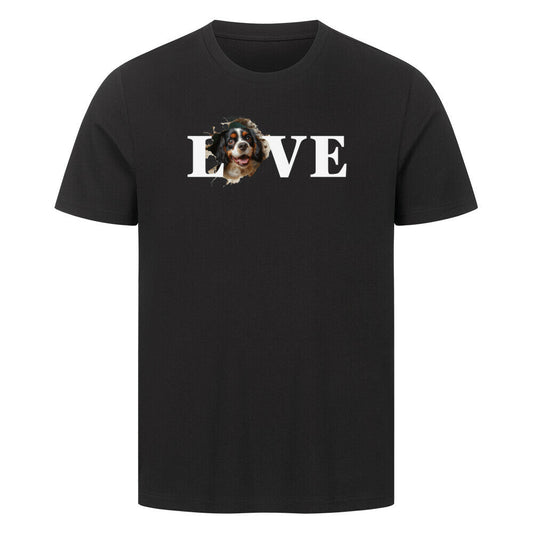 Premium T-Shirt "Cavalier King Charles ( dunkel ) - LOVE" Schwarz – hunde-shirt.de