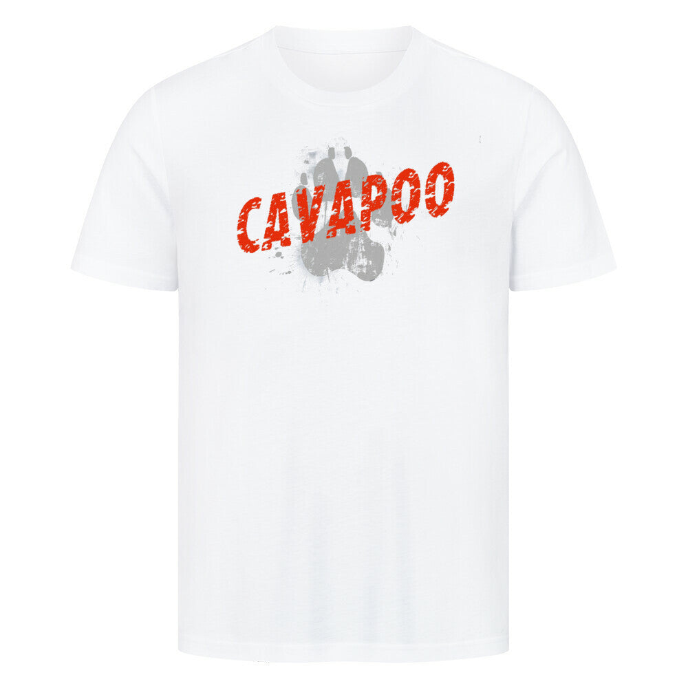 Premium T-Shirt "Cavapoo - PAW" Weiß – hunde-shirt.de