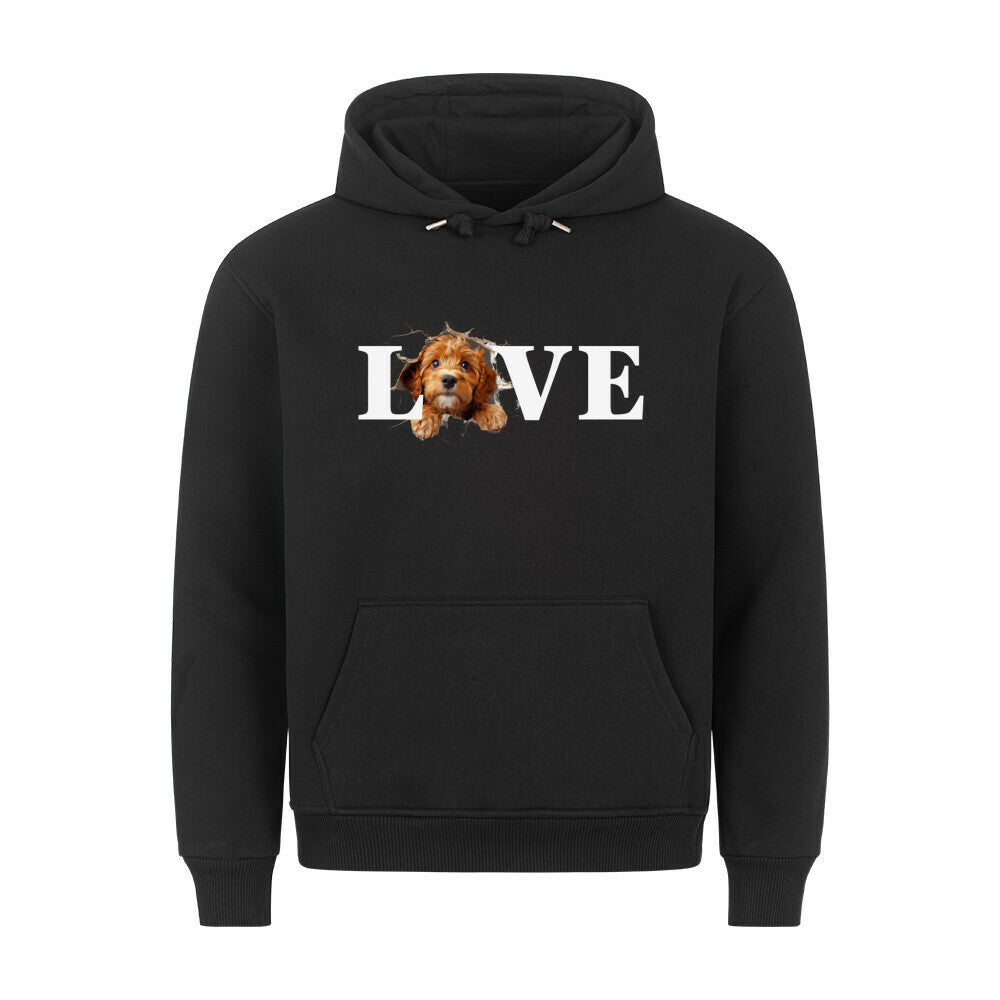Premium Hoodie "Cavapoo - LOVE" Schwarz – hunde-shirt.de