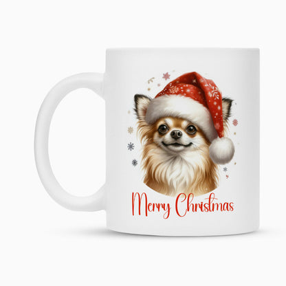 Tasse "Chihuahua ( Langhaar ) - Merry Christmas" – hunde-shirt.de