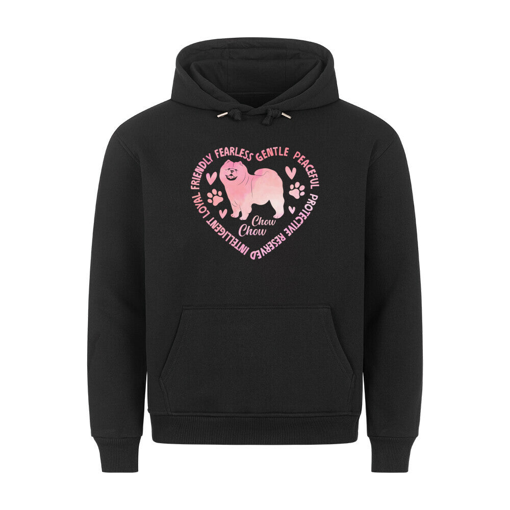 Premium Hoodie "Chow-Chow - Herz" Schwarz – hunde-shirt.de