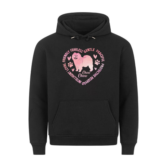 Premium Hoodie "Chow-Chow - Herz" Schwarz – hunde-shirt.de