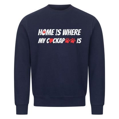 Premium Sweatshirt "Cockapoo - Home is..." Navy Blue – hunde-shirt.de