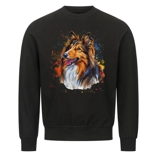 Premium Sweatshirt "Collie - ART" Schwarz – hunde-shirt.de