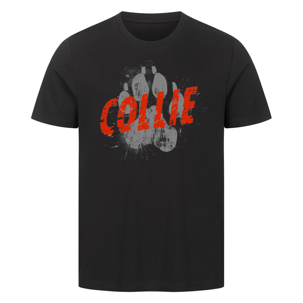 Premium T-Shirt "Collie - PAW" Schwarz – hunde-shirt.de