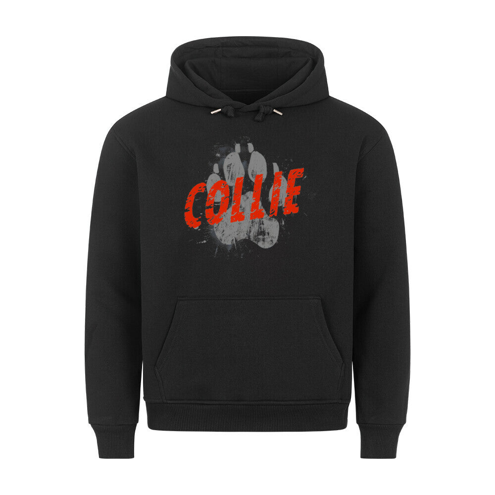 Premium Hoodie "Collie - PAW" Schwarz – hunde-shirt.de