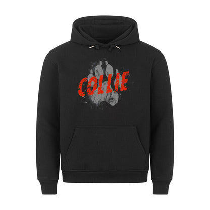 Premium Hoodie "Collie - PAW" Schwarz – hunde-shirt.de