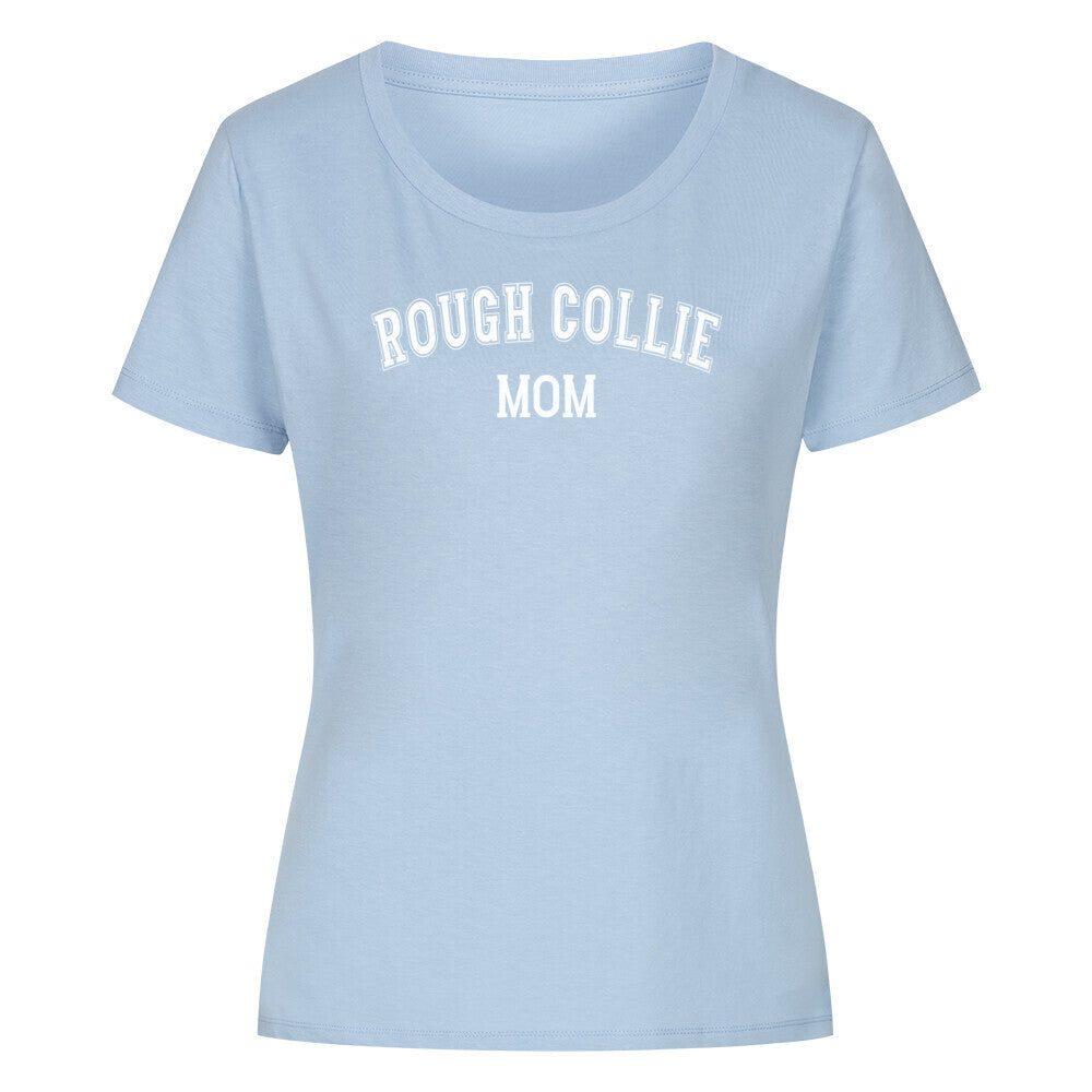Premium Organic Damen-Shirt "Collie - MOM" Sky Blue – hunde-shirt.de