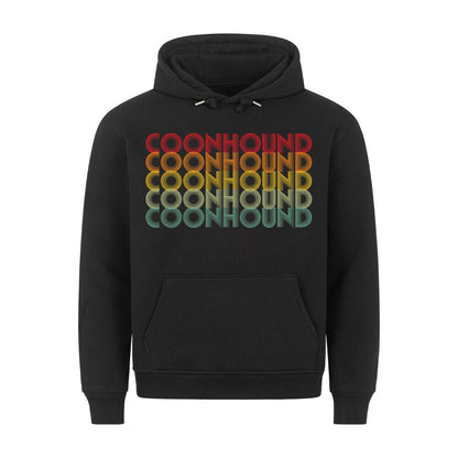 Premium Hoodie "Coonhound - Retro" Schwarz – hunde-shirt.de